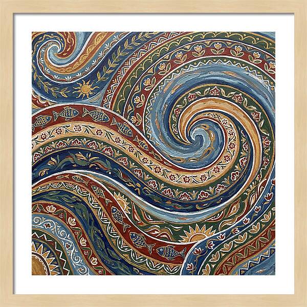 Abstract Waves In Folk Style