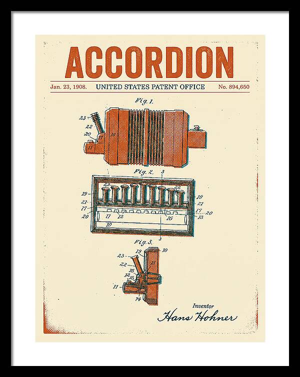 Accordion Hohner Retro Patent Us894650a