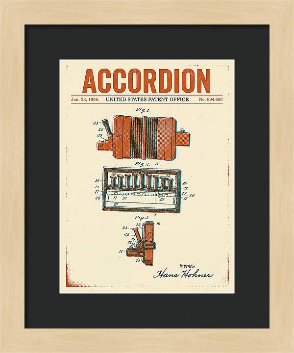 Accordion Hohner Retro Patent Us894650a