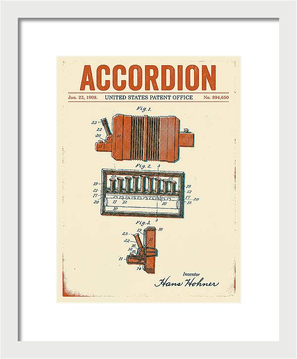 Accordion Hohner Retro Patent Us894650a