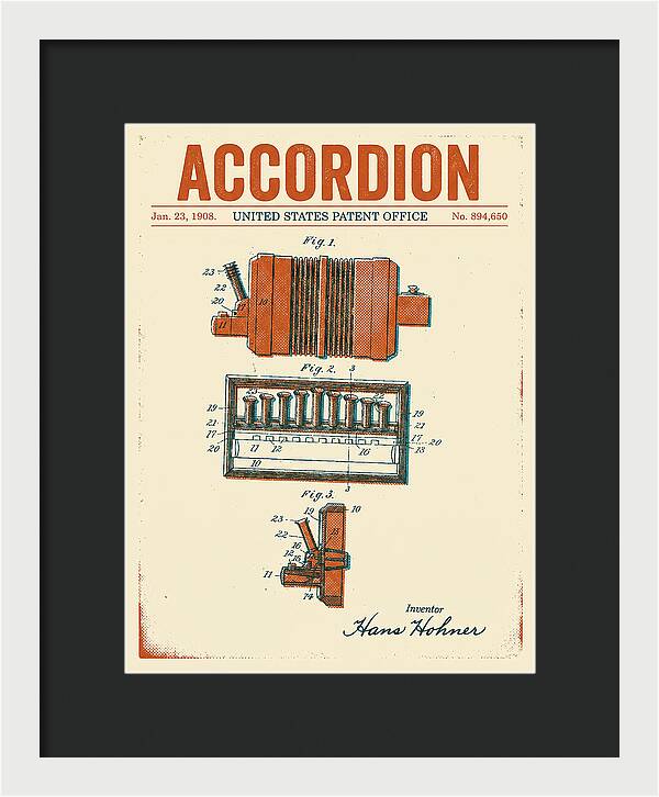 Accordion Hohner Retro Patent Us894650a