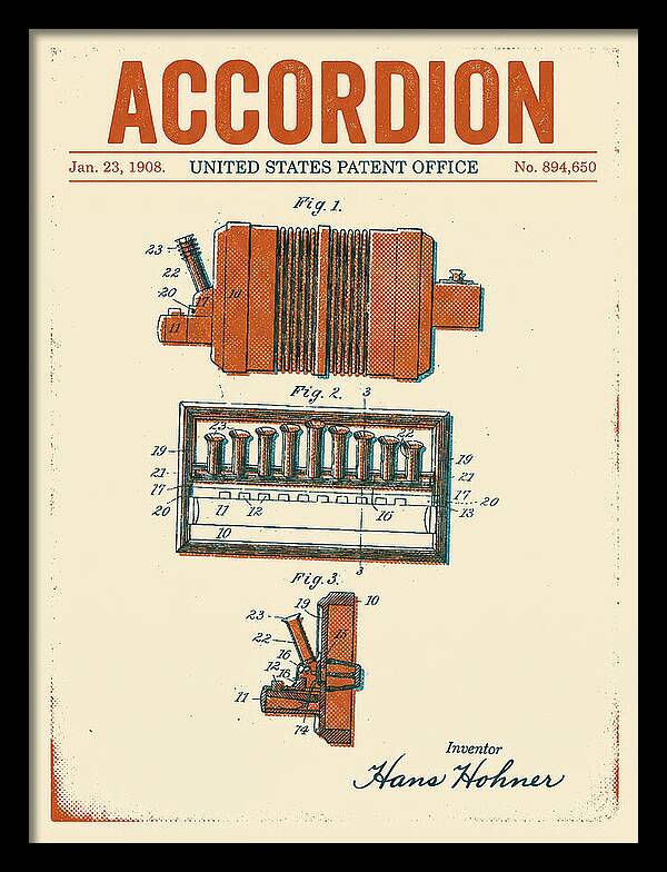 Accordion Hohner Retro Patent Us894650a