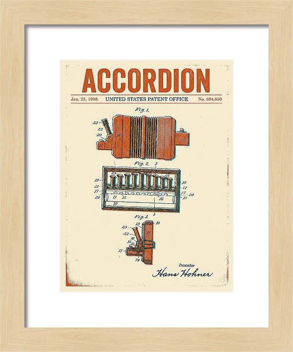 Accordion Hohner Retro Patent Us894650a