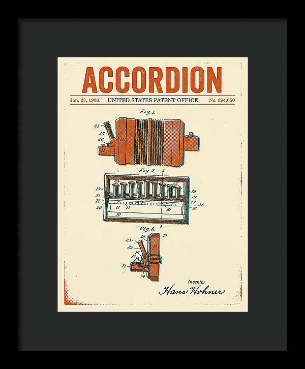 Accordion Hohner Retro Patent Us894650a