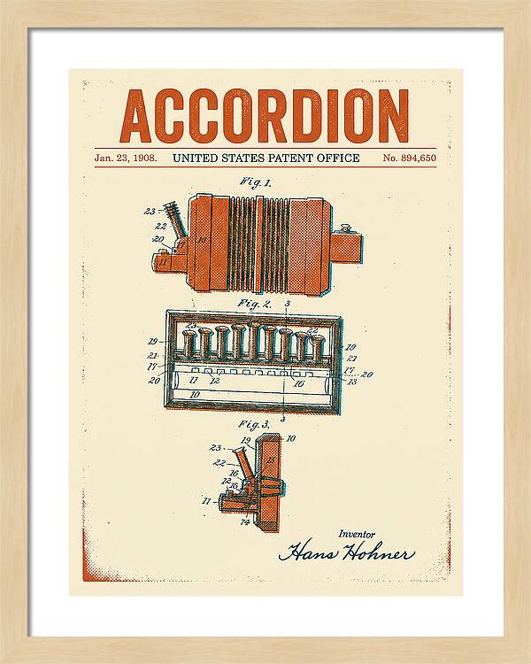Accordion Hohner Retro Patent Us894650a