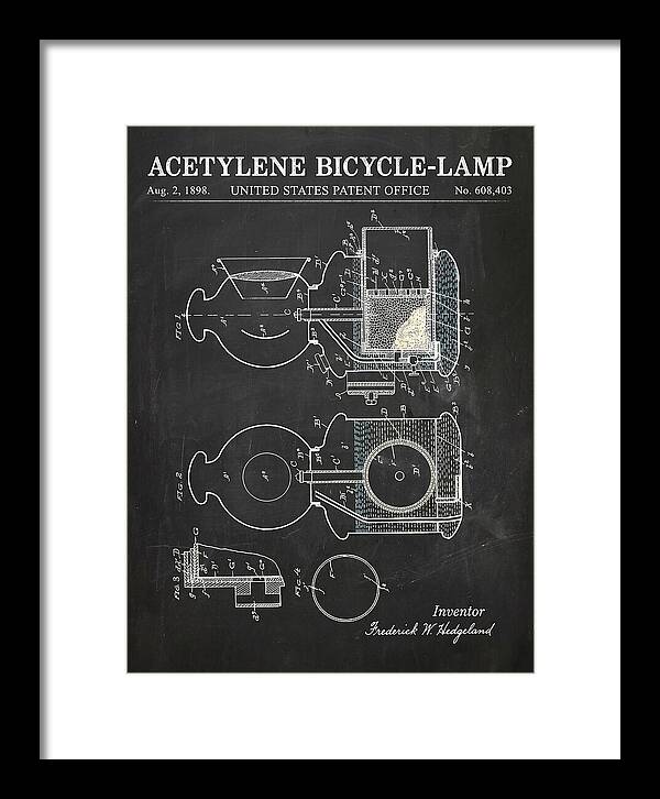 Acetylene Bicycle Lamp Chalkboard Patent Us608403a