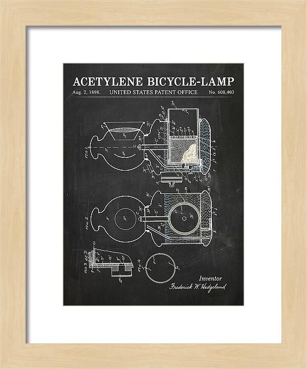 Acetylene Bicycle Lamp Chalkboard Patent Us608403a
