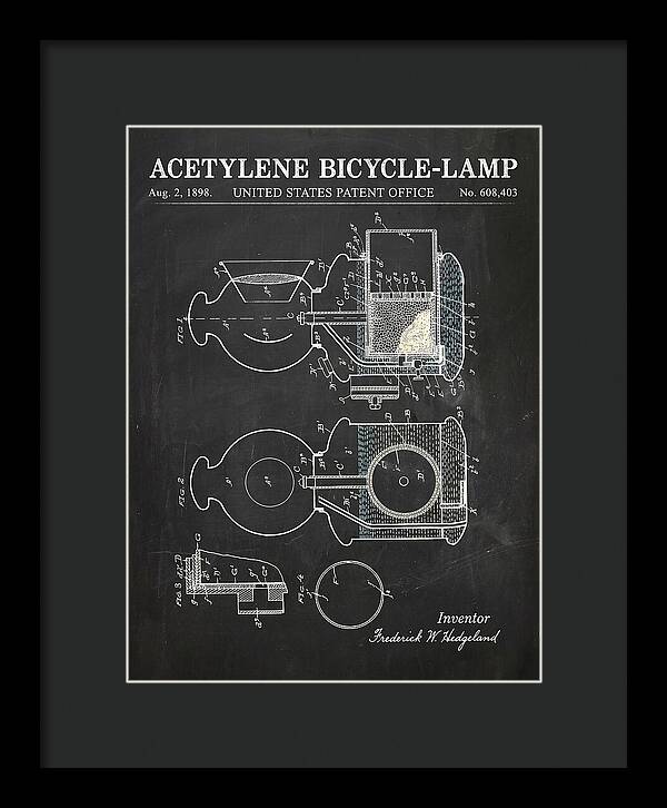 Acetylene Bicycle Lamp Chalkboard Patent Us608403a