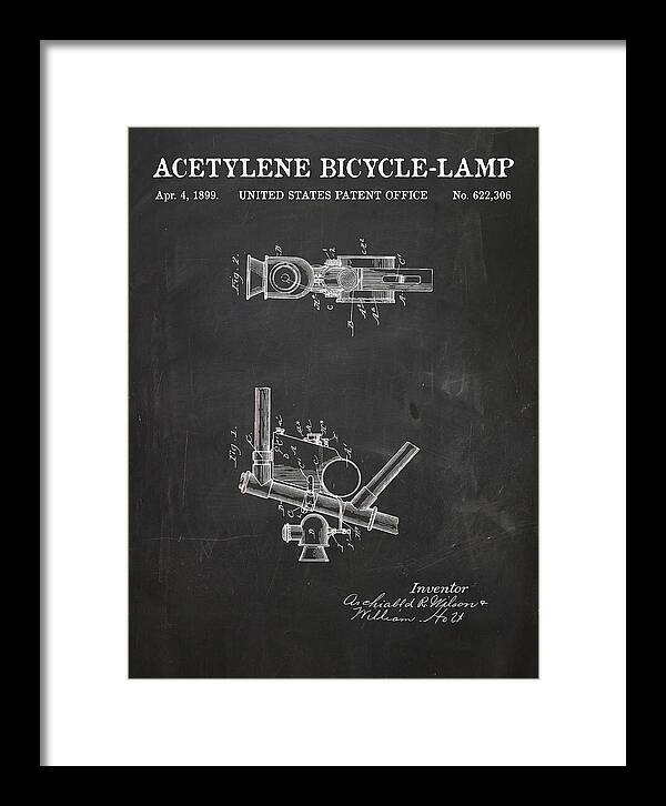 Acetylene Bicycle Lamp Chalkboard Patent Us622306a