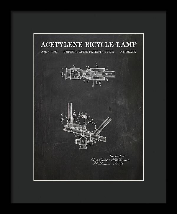 Acetylene Bicycle Lamp Chalkboard Patent Us622306a