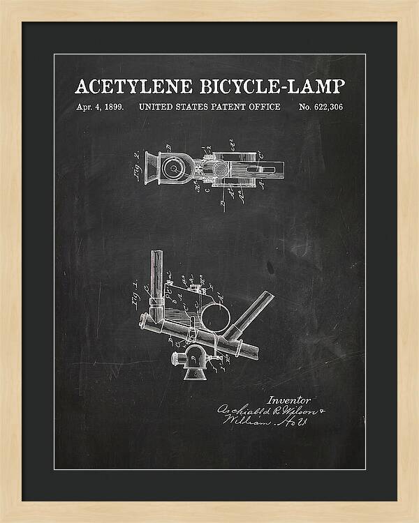 Acetylene Bicycle Lamp Chalkboard Patent Us622306a