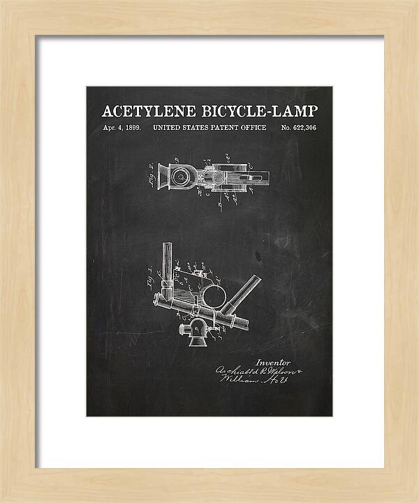 Acetylene Bicycle Lamp Chalkboard Patent Us622306a