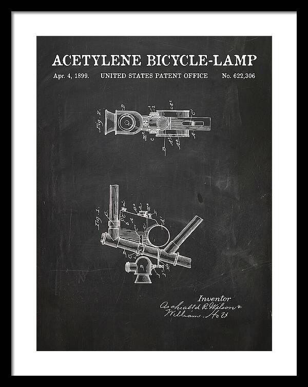Acetylene Bicycle Lamp Chalkboard Patent Us622306a