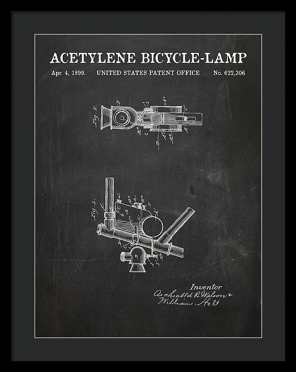 Acetylene Bicycle Lamp Chalkboard Patent Us622306a