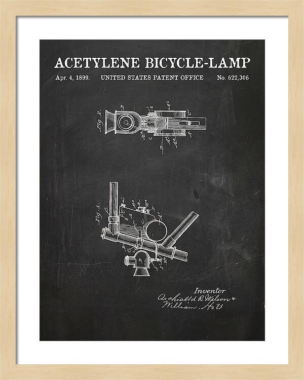 Acetylene Bicycle Lamp Chalkboard Patent Us622306a