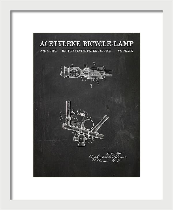 Acetylene Bicycle Lamp Chalkboard Patent Us622306a