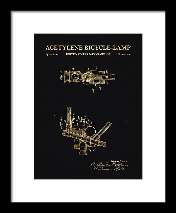 Acetylene Bicycle Lamp Gold Patent Us622306a