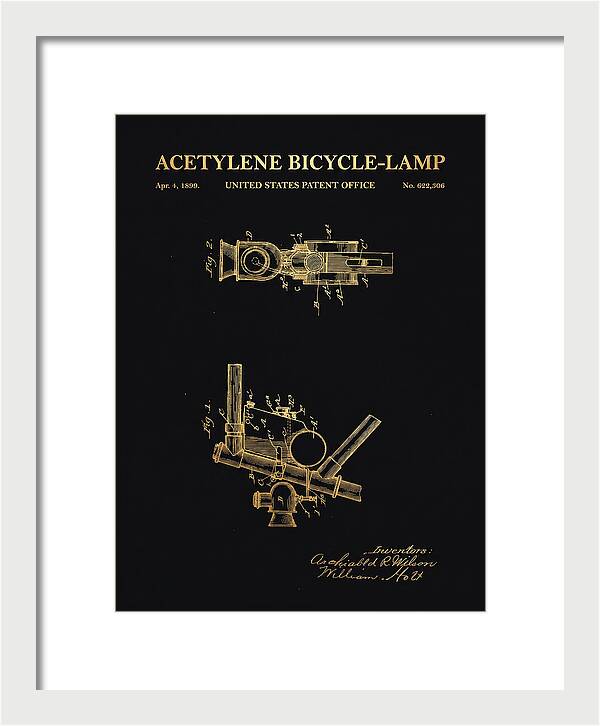 Acetylene Bicycle Lamp Gold Patent Us622306a