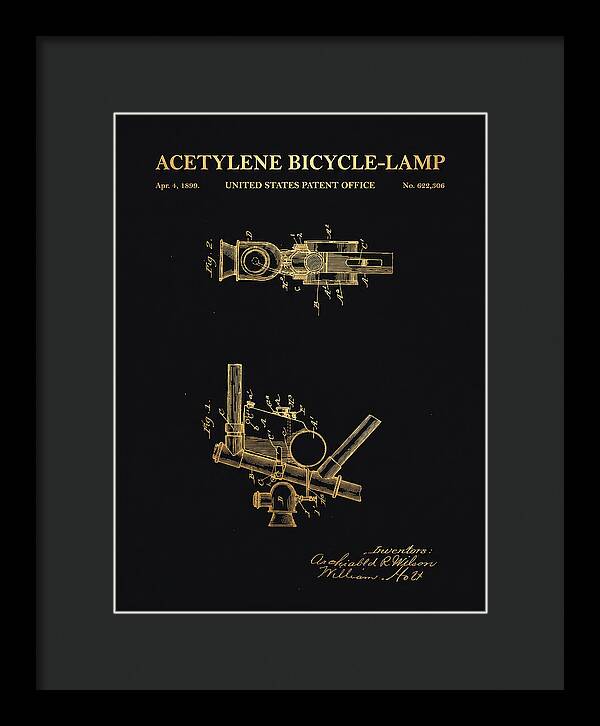 Acetylene Bicycle Lamp Gold Patent Us622306a
