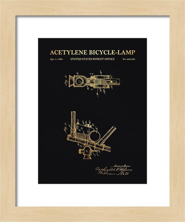 Acetylene Bicycle Lamp Gold Patent Us622306a