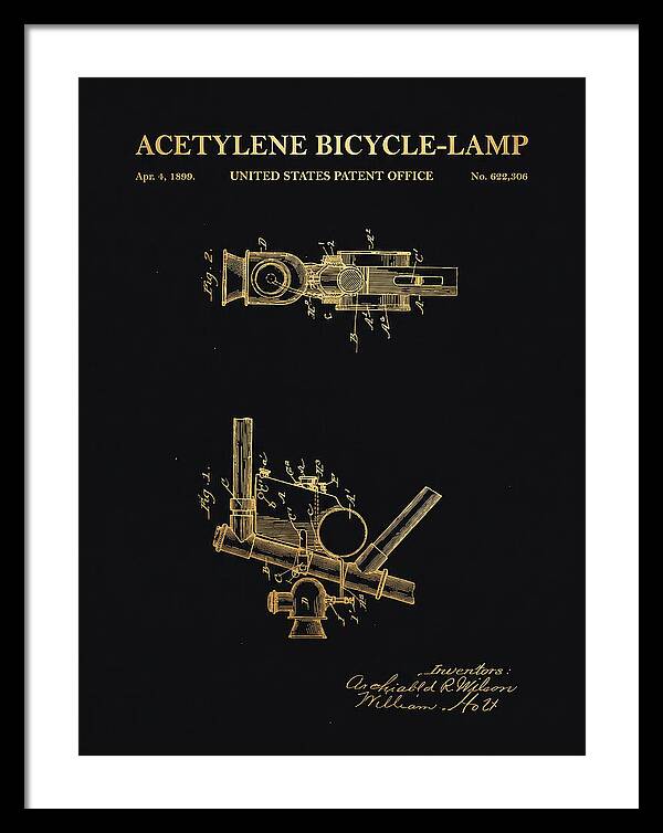Acetylene Bicycle Lamp Gold Patent Us622306a