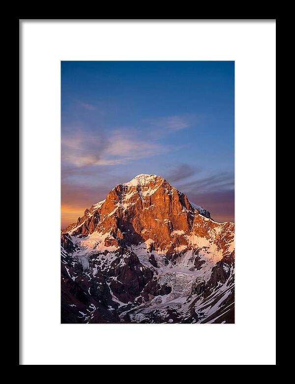 Aconcagua South Face At Golden Hour