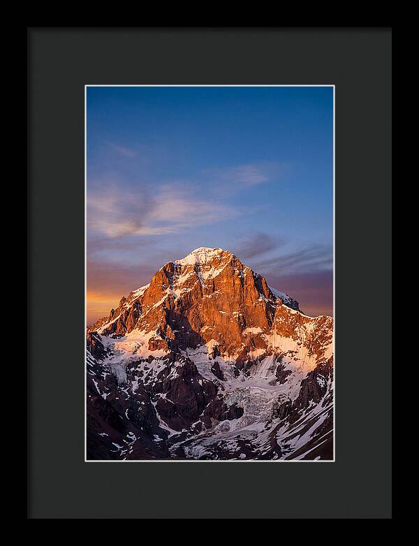 Aconcagua South Face At Golden Hour
