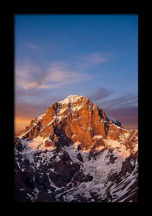 Aconcagua South Face At Golden Hour