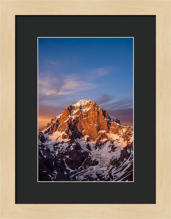 Aconcagua South Face At Golden Hour