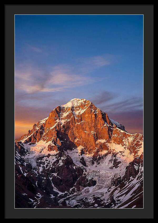 Aconcagua South Face At Golden Hour