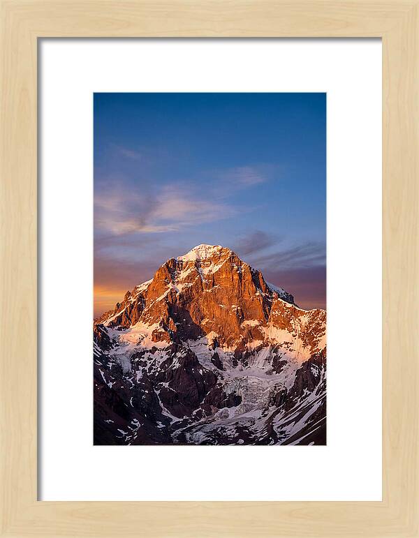 Aconcagua South Face At Golden Hour