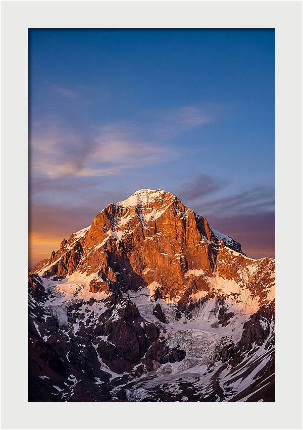 Aconcagua South Face At Golden Hour
