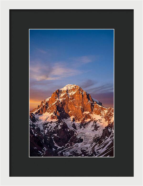 Aconcagua South Face At Golden Hour