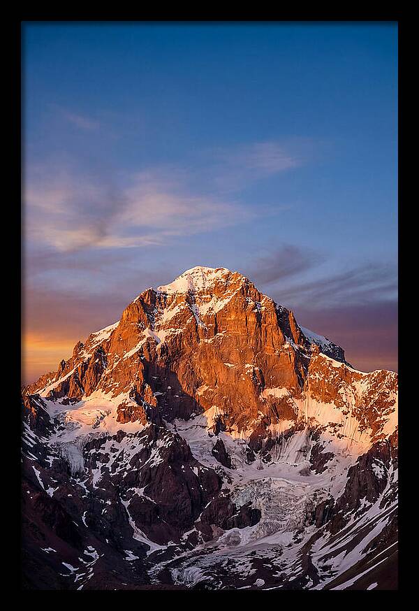 Aconcagua South Face At Golden Hour