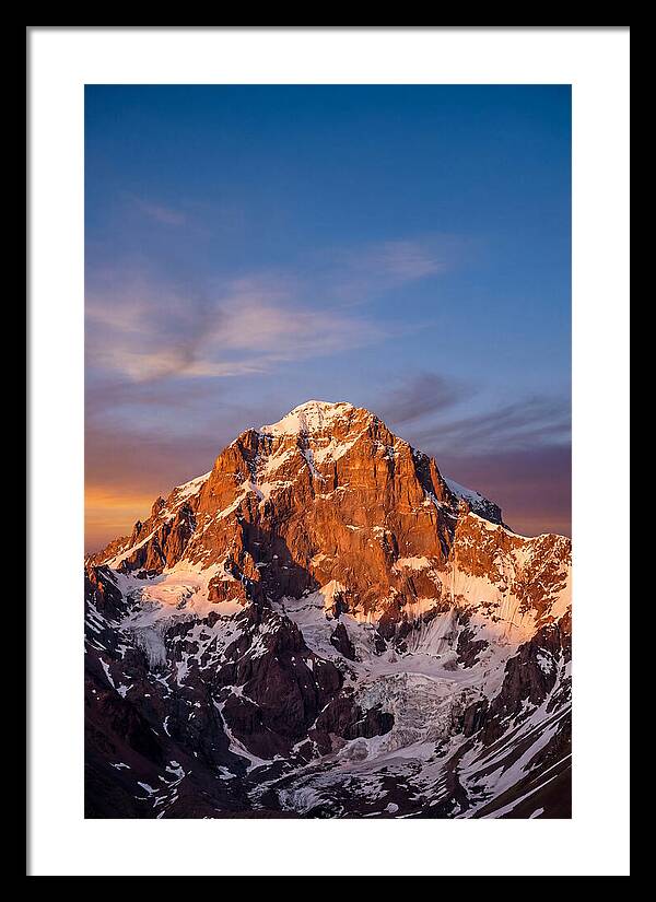 Aconcagua South Face At Golden Hour