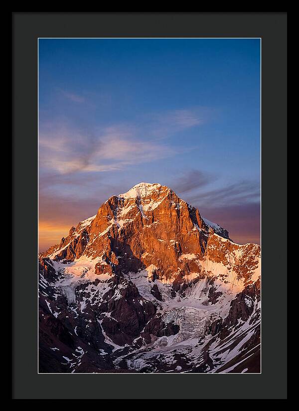 Aconcagua South Face At Golden Hour