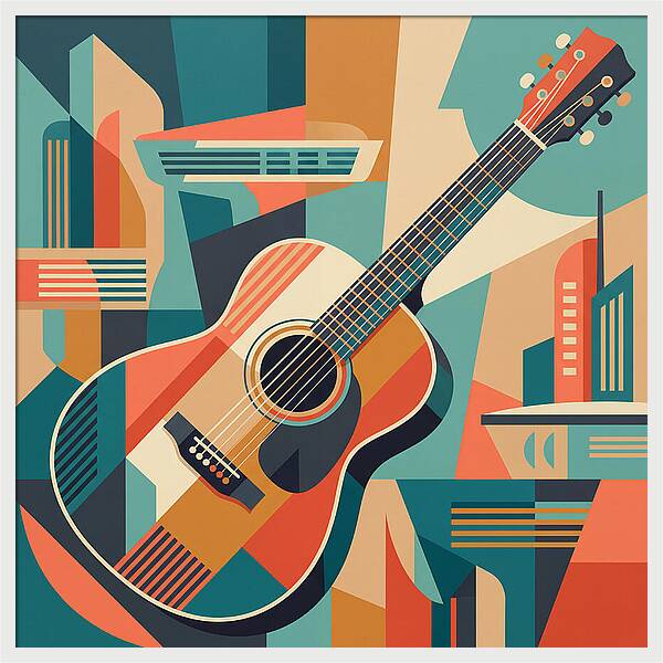 Acoustic Guitar In Abstract Harmony