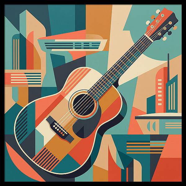 Acoustic Guitar In Abstract Harmony