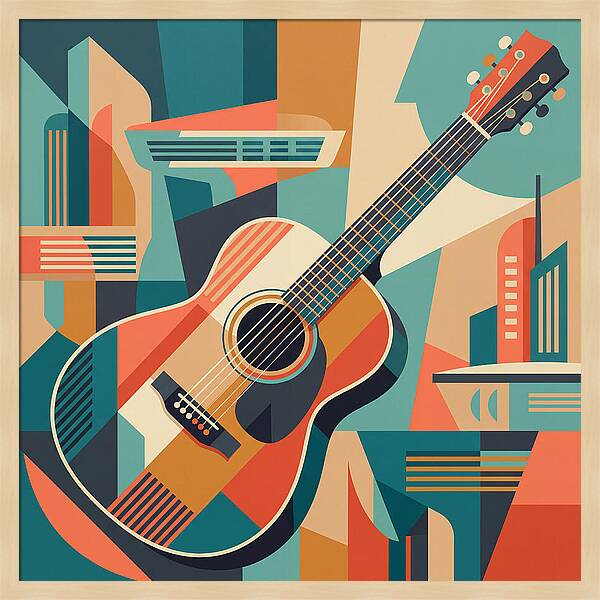 Acoustic Guitar In Abstract Harmony