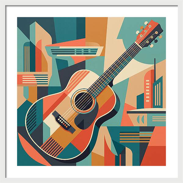 Acoustic Guitar In Abstract Harmony
