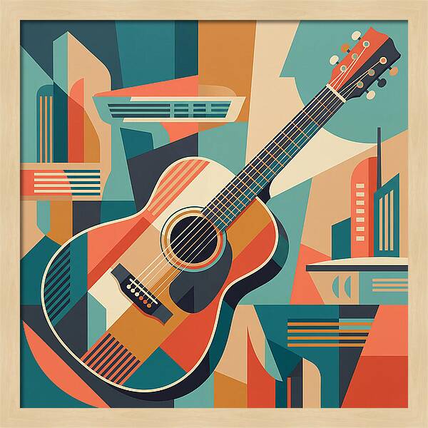Acoustic Guitar In Abstract Harmony