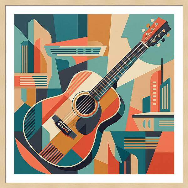 Acoustic Guitar In Abstract Harmony