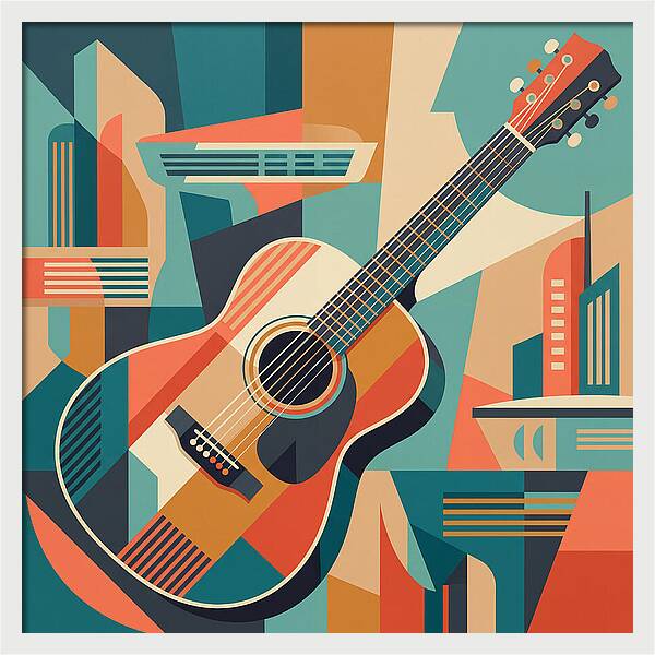 Acoustic Guitar In Abstract Harmony
