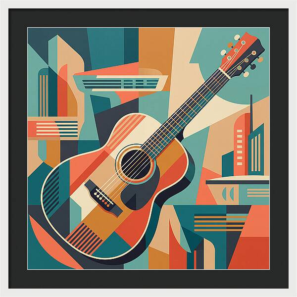 Acoustic Guitar In Abstract Harmony