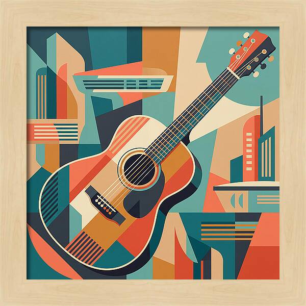 Acoustic Guitar In Abstract Harmony