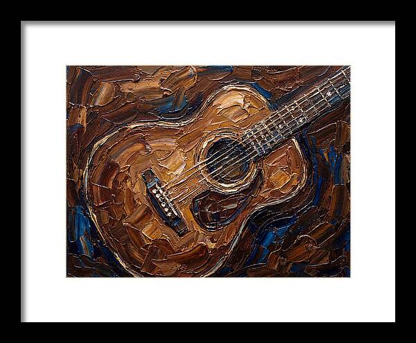 Acoustic Guitar In Palette Knife Style