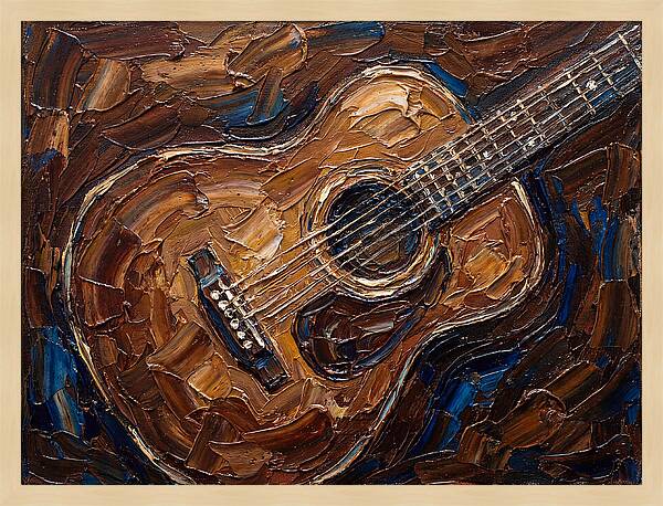 Acoustic Guitar In Palette Knife Style