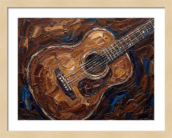 Acoustic Guitar In Palette Knife Style