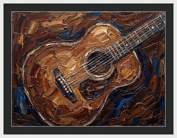 Acoustic Guitar In Palette Knife Style