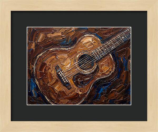 Acoustic Guitar In Palette Knife Style